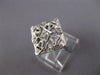 ANTQIUE LARGE .20CT OLD MINE DIAMOND 14KT WHITE GOLD 3D GEOMETRICAL RING #27360