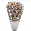 1.90CT WHITE & PINK DIAMOND 18KT WHITE & ROSE GOLD 3D WEDDING ANNIVERSARY RING