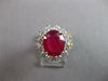 LARGE 7.76CT DIAMOND & AAA RUBY 14K WHITE GOLD OVAL FLOWER ENGAGEMENT RING 27466