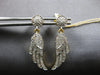 ESTATE .88CT DIAMOND 14K 2 TONE GOLD MULTI LEAF CIRCULAR HANGING EARRINGS #27881