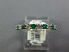 ESTATE .67CT DIAMOND & AAA EMERALD 18K WHITE GOLD SEMI ETERNITY ANNIVERSARY RING