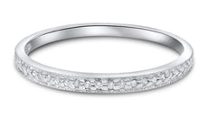.10CT DIAMOND 14K WHITE GOLD 3D FILIGREE SEMI ETERNITY WEDDING ANNIVERSARY RING