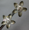 LARGE .47CT DIAMOND 18KT 2 TONE GOLD 3D CLASSIC ROSE FLOWER OVAL STUD EARRINGS
