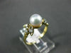 ESTATE .06CT DIAMOND & AAA SOUTH SEA PEARL 14K YELLOW GOLD 3D FLOWER RING 21068