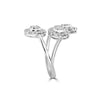 LARGE 1.14CT DIAMOND 18KT WHITE GOLD 3D ROUND & BAGUETTE INVISIBLE OVAL FUN RING