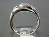 ESTATE WIDE .17CT DIAMOND 14KT WHITE GOLD 3D MULTI LEAF CRISS CROSS FUN RING