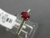 ESTATE .46CT DIAMOND & AAA RUBY 18KT WHITE GOLD OVAL FRIENDSHIP ENGAGEMENT RING