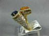ESTATE LARGE 5.50CT DIAMOND AAA BLUE & YELLOW SAPPHIRE 18K YELLOW GOLD 3D RING