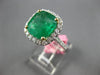 GIA LARGE 4.84CT DIAMOND & AAA EMERALD 18KT 2 TONE GOLD CLASSIC ENGAGEMENT RING