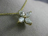 ANTIQUE 1.30CT MARQUISE DIAMOND 14KT YELLOW GOLD FOUR LEAF FLOWER PENDANT #19788