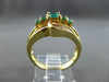 ESTATE 1.10CT DIAMOND & EMERALD 14K YELLOW GOLD GRADUATING ENGAGEMENT RING 12115