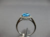 WIDE 3.11CT DIAMOND & AAA BLUE TOPAZ 14K WHITE GOLD OVAL & ROUND ENGAGEMENT RING