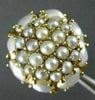 ANTIQUE LARGE AAA SOUTH SEA PEARL 14KT YELLOW GOLD 3D FLOWER CLUSTER RING #22299