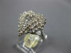 ESTATE LARGE .80CT DIAMOND 14KT WHITE GOLD 3D OPEN HEART LOVE RING