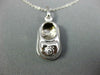 ESTATE .03CT DIAMOND 14KT WHITE GOLD 3D BOW ETOILE BABY GIRL SHOE PENDANT #1721