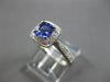 0.75CT DIAMOND & AAA TANZANITE 14KT WHITE GOLD SQUARE HALO ENGAGEMENT RING #27879