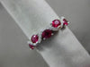 ESTATE 1.03CT DIAMOND & AAA RUBY 14KT WHITE GOLD 5 STONE ETOILE ANNIVERSARY RING