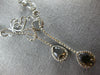 LARGE 24.20CT WHITE & MOCHA DIAMOND & SMOKY TOPAZ 14K WHITE GOLD LARIAT NECKLACE