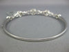 ESTATE WIDE 1.76CT DIAMOND 18KT WHITE GOLD 3D INFINITY FLOWER BANGLE BRACELET