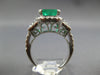 LARGE 3.67CT DIAMOND & AAA EMERALD 14KT WHITE GOLD HALO FILIGREE ENGAGEMENT RING