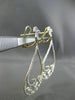 ESTATE LARGE .67CT DIAMOND 14K WHITE & YELLOW GOLD FLEUR DE LIS CLIP ON EARRINGS
