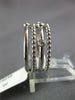 ESTATE WIDE .11CT DIAMOND 14KT WHITE GOLD MULTI ROW BEZEL BEADED ETOILE FUN RING
