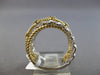 EXTRA LARGE .49CT DIAMOND 14K TWO TONE GOLD MULTI ROW MULTI LINK CRISS COSS RING