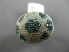 ESTATE LARGE 2.46CT WHITE & BLUE DIAMOND 14K WHITE GOLD 3D MULTI FLOWER FUN RING