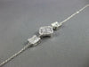 .51CT DIAMOND 18K WHITE GOLD ROUND & BAGUETTE 4 LEAF CLOVER FLOWER LOVE BRACELET