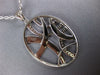 ESTATE LARGE .29CT DIAMOND 18KT WHITE GOLD 3D CRISS CROSS OVAL FUN PENDANT