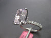 LARGE 5.44CT DIAMOND & AAA KUNZITE 18KT WHITE GOLD EMERALD CUT ENGAGEMENT RING