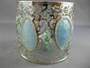 ESTATE LARGE 19.70CT DIAMOND & AAA AQUAMARINE 18KT WHITE GOLD 3D BANGLE BRACELET