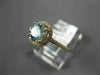ESTATE .91CT DIAMOND & AAA AQUAMARINE 14KT ROSE GOLD ROUND HALO ENGAGEMENT RING