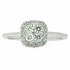 ESTATE .38CT DIAMOND 18KT WHITE GOLD 3D CLUSTER SQUARE FRIENDSHIP PROMISE RING