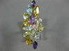 ESTATE LARGE 6.16CT DIAMOND & AAA MULTI GEM 14KT ROSE GOLD CLUSTER LEAF FUN RING