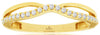 ESTATE .16CT DIAMOND 14KT YELLOW GOLD 3D ROUND V SHAPE INFINITY ANNIVERSARY RING