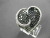 ESTATE LARGE 6.84CT WHITE & BLACK DIAMOND 18KT WHITE GOLD 3D INFINITY HEART RING
