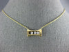 ESTATE .17CT DIAMOND 18KT 2 TONE GOLD 3D 3 STONE ETOILE FLOATING LOVE PENDANT