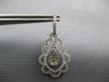 LARGE 1.75CT DIAMOND 14KT WHITE GOLD 3D FLOWER TEAR DROP HUGGIE HANGING EARRINGS