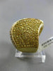 ESTATE LARGE 3.30CT DIAMOND YELLOW SAPPHIRE 18KT YELLOW GOLD MULTI ROW LEAF RING