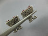 LARGE 4.0CT DIAMOND & AAA RUBY 18KT WHITE GOLD ROUND & PRINCESS CLIP ON EARRINGS
