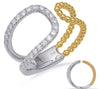 ESTATE .33CT DIAMOND 14KT WHITE AND YELLOW GOLD 3D MULTI BEAD TENSION FUN RING