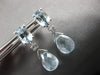 4.28CT AAA AQUAMARINE 18K WHITE GOLD MULTI SHAPE TEAR DROP FUN HANGING EARRINGS