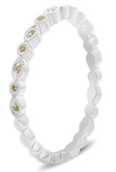 .04CT CANARY DIAMOND 14KT YELLOW GOLD ROUND & MARQUISE SHAPE SEMI ETERNITY RING