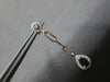 .78CT DIAMOND & AAA SAPPHIRE 14KT WHITE GOLD PEAR SHAPE & ROUND HANGING EARRINGS