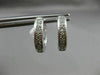 ESTATE .16CT DIAMOND 14KT WHITE GOLD 3D CLASSIC SIX STONE HUGGIE EARRINGS