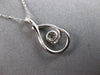 .21CT DIAMOND 14KT WHITE GOLD 3D CLUSTER FLOWER TEAR DROP FUN FLOATING PENDANT