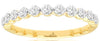 ESTATE .5CT DIAMOND 14K 2 TONE GOLD ROUND SEMI ETERNITY WEDDING ANNIVERSARY RING