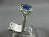 ESTATE LARGE 2.85CT DIAMOND & AAA TANZANITE 18KT WHITE GOLD HALO ENGAGEMENT RING