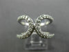 ESTATE WIDE .64CT DIAMOND 14KT WHITE GOLD 3D OPEN HUGS & KISSES FUN LOVE RING